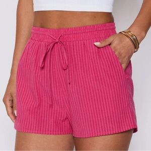 Pink Striped Women's Shorts
